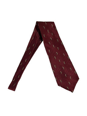 Bill Blass Elegant Burgundy Tie with Gold Accents